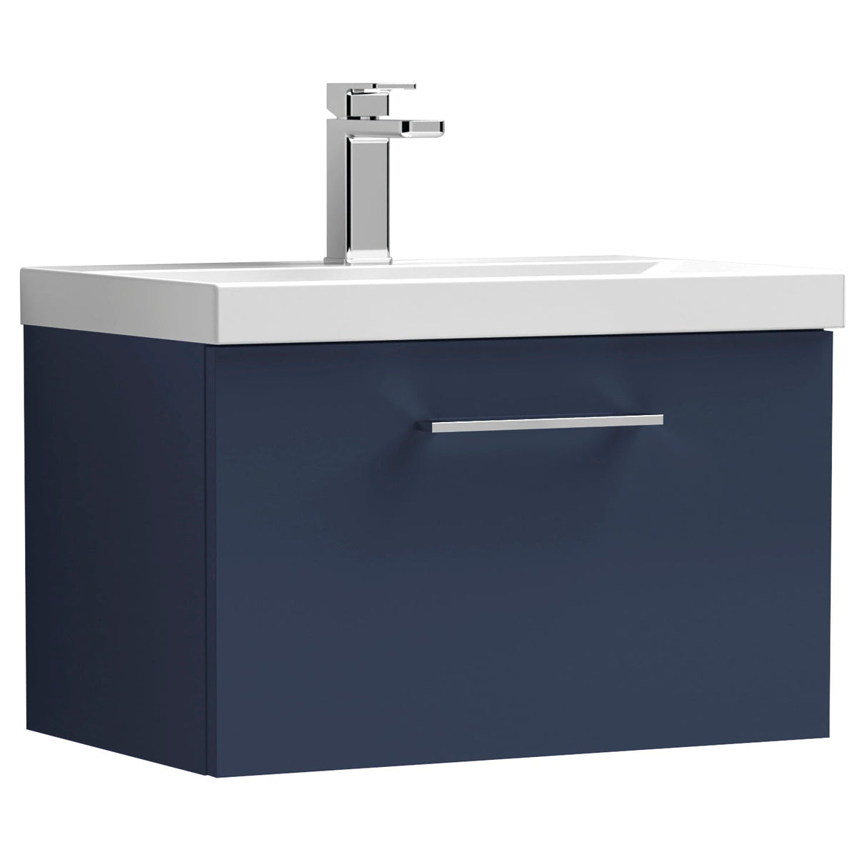 Nuie Arno 600mm Wall Hung 1 Drawer Vanity Unit & Basin Midnight Blue ARN2922A