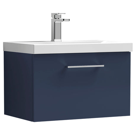 Nuie Arno 600mm Wall Hung 1 Drawer Vanity Unit & Basin Midnight Blue ARN2922A