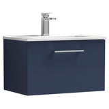 Nuie Arno 600mm Wall Hung 1 Drawer Vanity Unit & Basin Midnight Blue ARN2922B