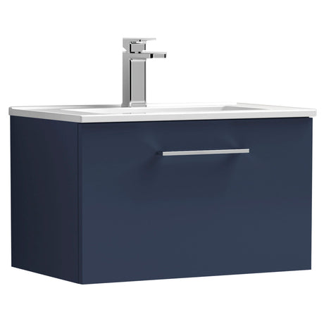 Nuie Arno 600mm Wall Hung 1 Drawer Vanity Unit & Basin Midnight Blue ARN2922B
