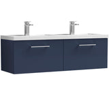 Nuie Arno 1200mm Wall Hung 2 Drawer Vanity Unit & Double Basin Midnight Blue ARN2922C
