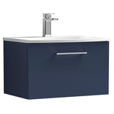 Nuie Arno 600mm Wall Hung 1 Drawer Vanity Unit & Basin Midnight Blue ARN2922G