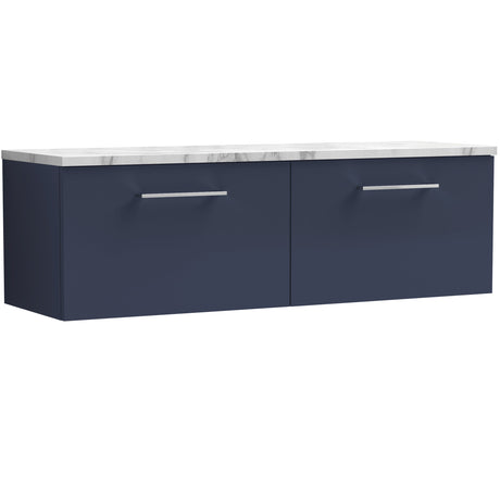 Nuie Arno 1200mm Wall Hung 2 Drawer Countertop Vanity Unit Midnight Blue ARN2922LCM2