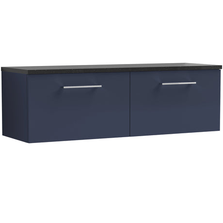 Nuie Arno 1200mm Wall Hung 2 Drawer Countertop Vanity Unit Midnight Blue ARN2922LSB2