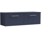 Nuie Arno 1200mm Wall Hung 2 Drawer Countertop Vanity Unit Midnight Blue ARN2922W2