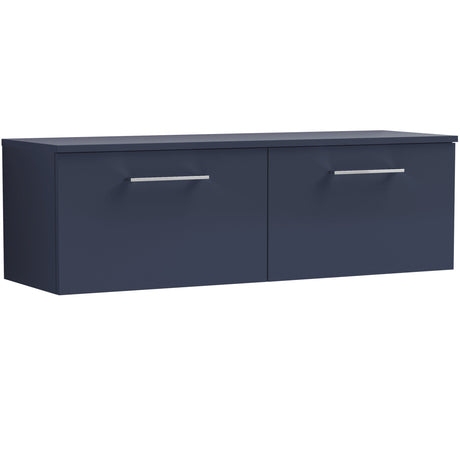 Nuie Arno 1200mm Wall Hung 2 Drawer Countertop Vanity Unit Midnight Blue ARN2922W2