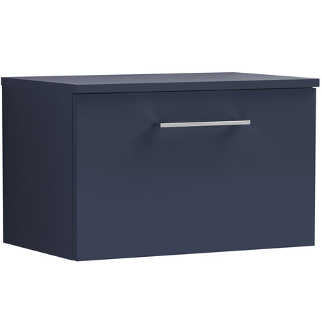Nuie Arno 600mm Wall Hung 1 Drawer Countertop Vanity Unit Midnight Blue ARN2922W