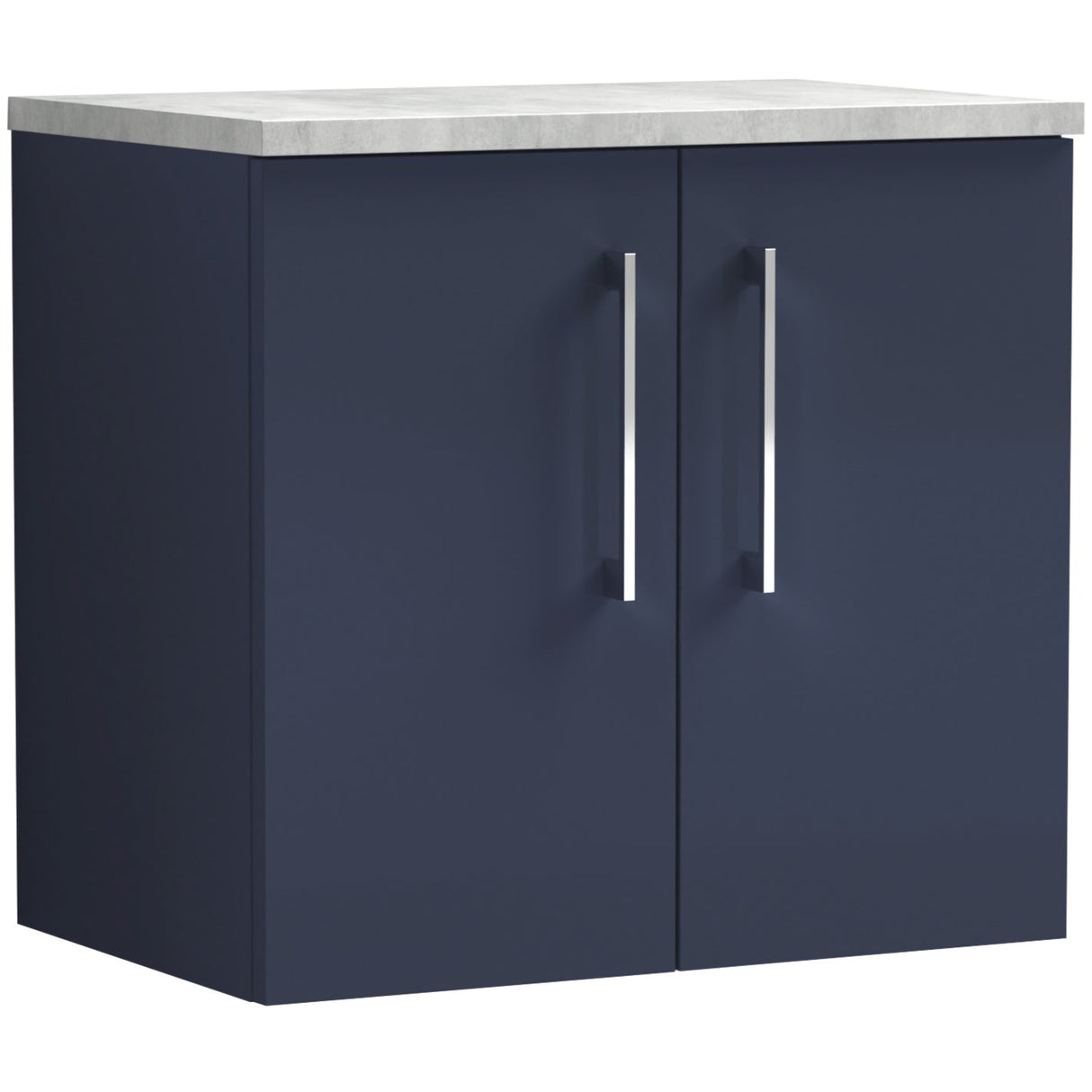 Nuie Arno 600mm Wall Hung 2 Door Countertop Vanity Unit Midnight Blue ARN2923LBG