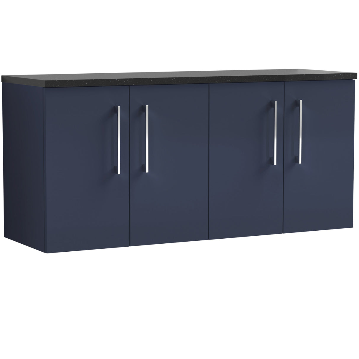 Nuie Arno 1200mm Wall Hung 4 Door Countertop Vanity Unit Midnight Blue ARN2923LSB2