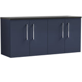 Nuie Arno 1200mm Wall Hung 4 Door Countertop Vanity Unit Midnight Blue ARN2923LSB2