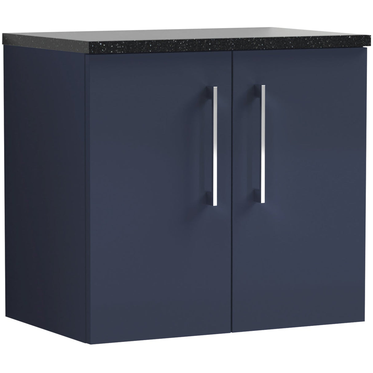 Nuie Arno 600mm Wall Hung 2 Door Countertop Vanity Unit Midnight Blue ARN2923LSB