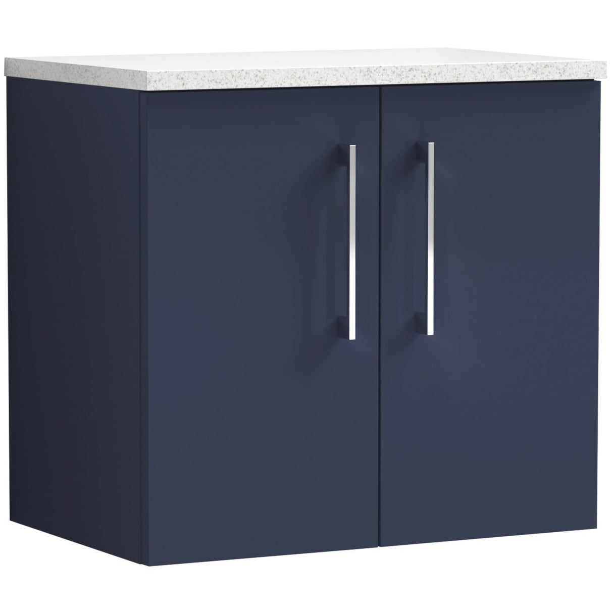 Nuie Arno 600mm Wall Hung 2 Door Countertop Vanity Unit Midnight Blue ARN2923LSW