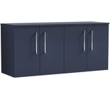 Nuie Arno 1200mm Wall Hung 4 Door Countertop Vanity Unit Midnight Blue ARN2923W2