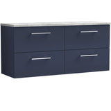 Nuie Arno 1200mm Wall Hung 4 Drawer Countertop Vanity Unit Midnight Blue ARN2924LBG2