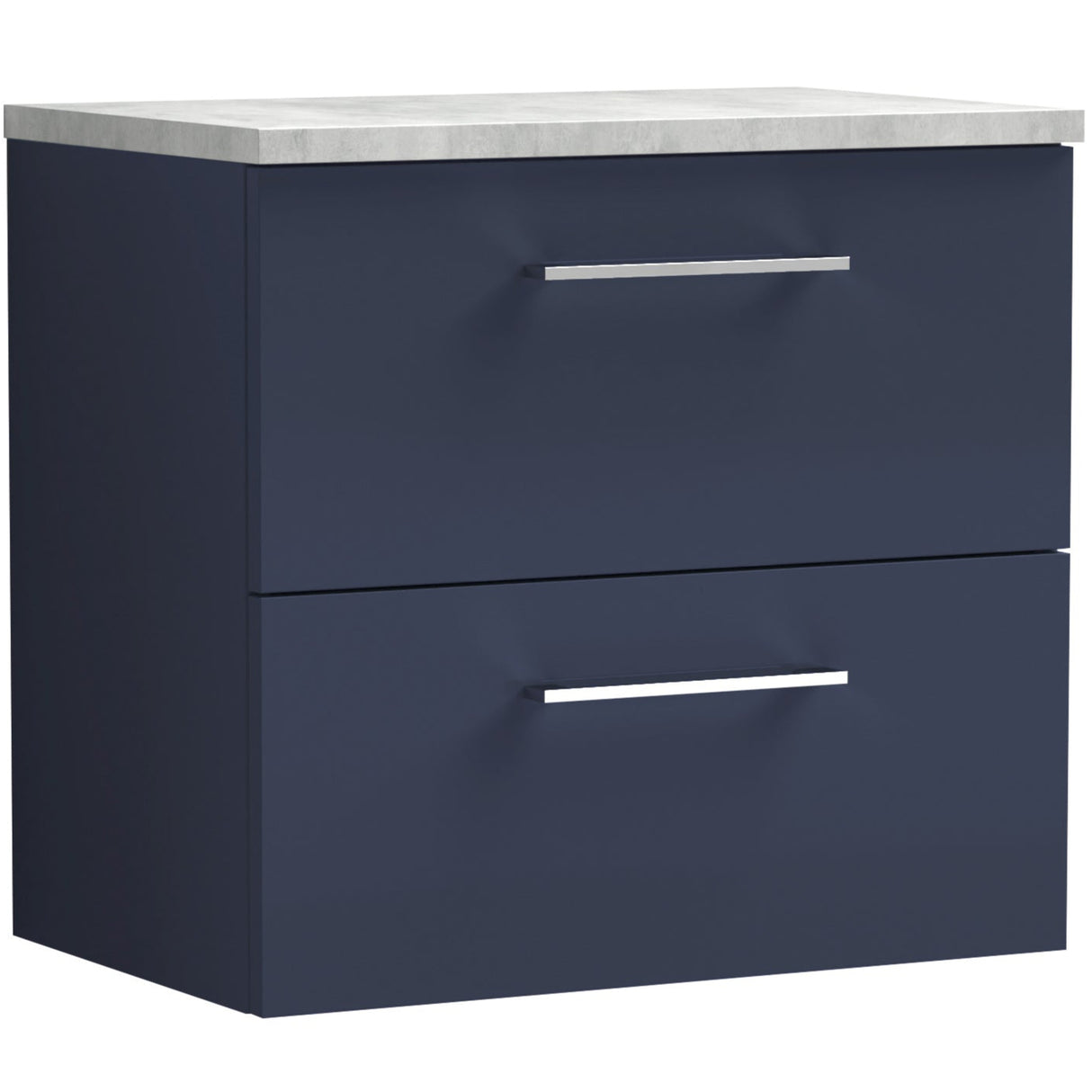 Nuie Arno 600mm Wall Hung 2 Drawer Countertop Vanity Unit Midnight Blue ARN2924LBG