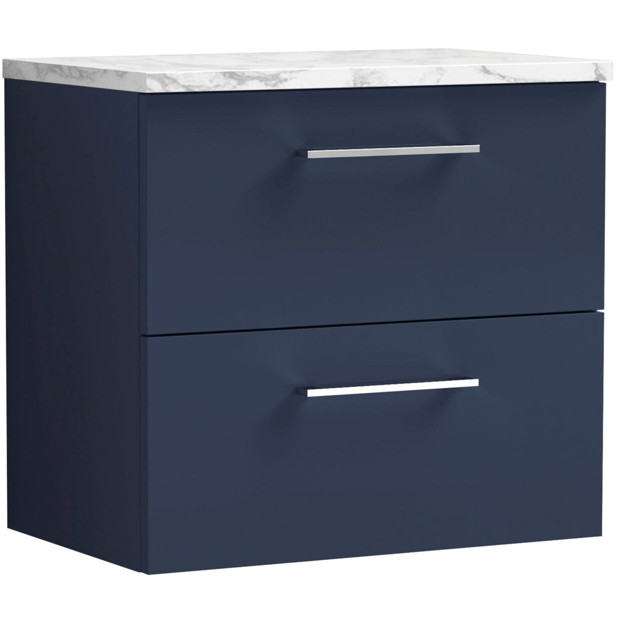 Nuie Arno 600mm Wall Hung 2 Drawer Countertop Vanity Unit Midnight Blue ARN2924LCM
