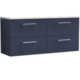 Nuie Arno 1200mm Wall Hung 4 Drawer Countertop Vanity Unit Midnight Blue ARN2924LSW2