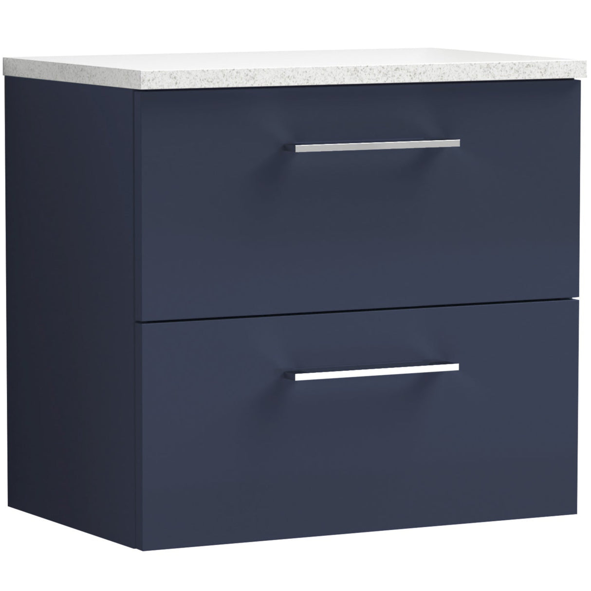 Nuie Arno 600mm Wall Hung 2 Drawer Countertop Vanity Unit Midnight Blue ARN2924LSW