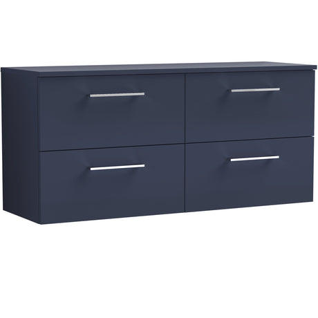 Nuie Arno 1200mm Wall Hung 4 Drawer Countertop Vanity Unit Midnight Blue ARN2924W2