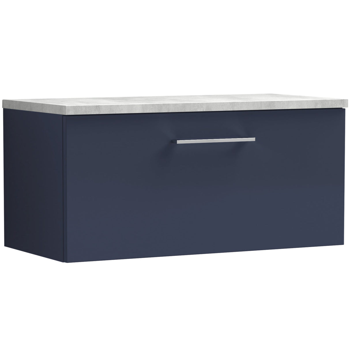 Nuie Arno 800mm Wall Hung 1 Drawer Countertop Vanity Unit Midnight Blue ARN2925LBG