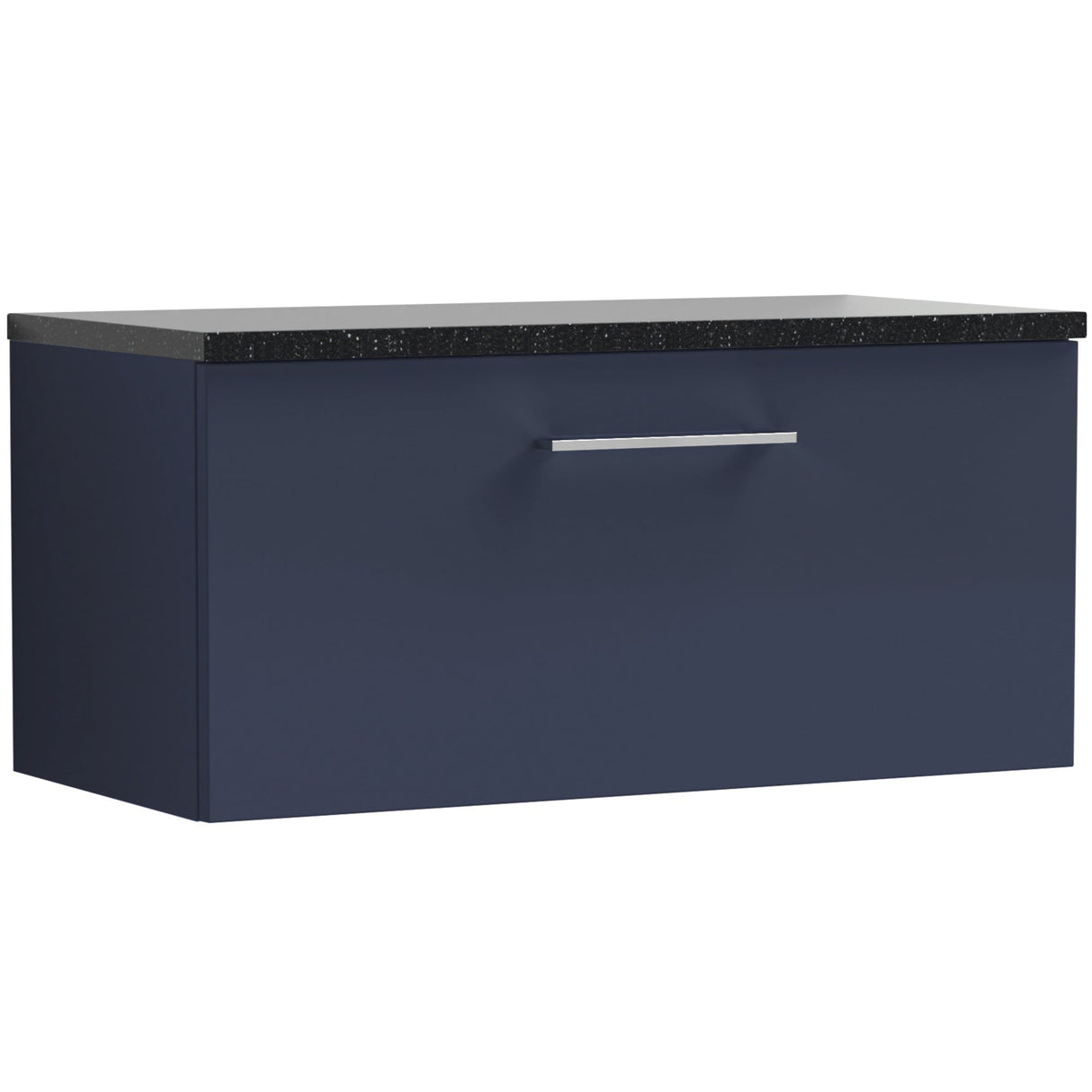 Nuie Arno 800mm Wall Hung 1 Drawer Countertop Vanity Unit Midnight Blue ARN2925LSB