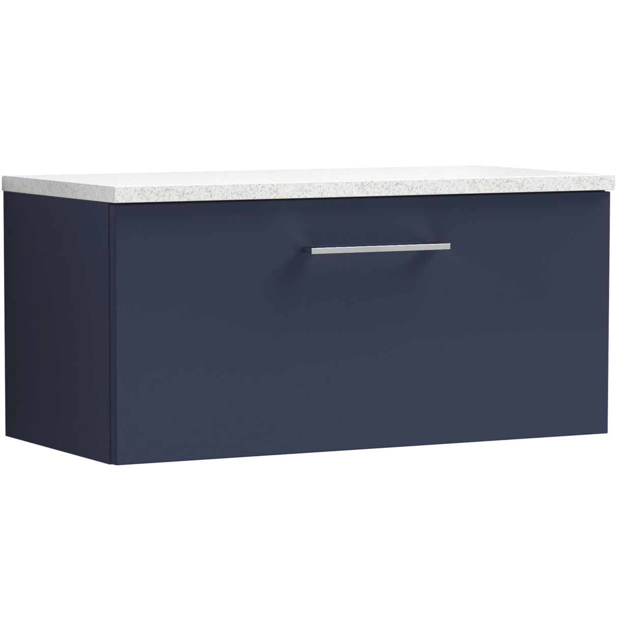 Nuie Arno 800mm Wall Hung 1 Drawer Countertop Vanity Unit Midnight Blue ARN2925LSW