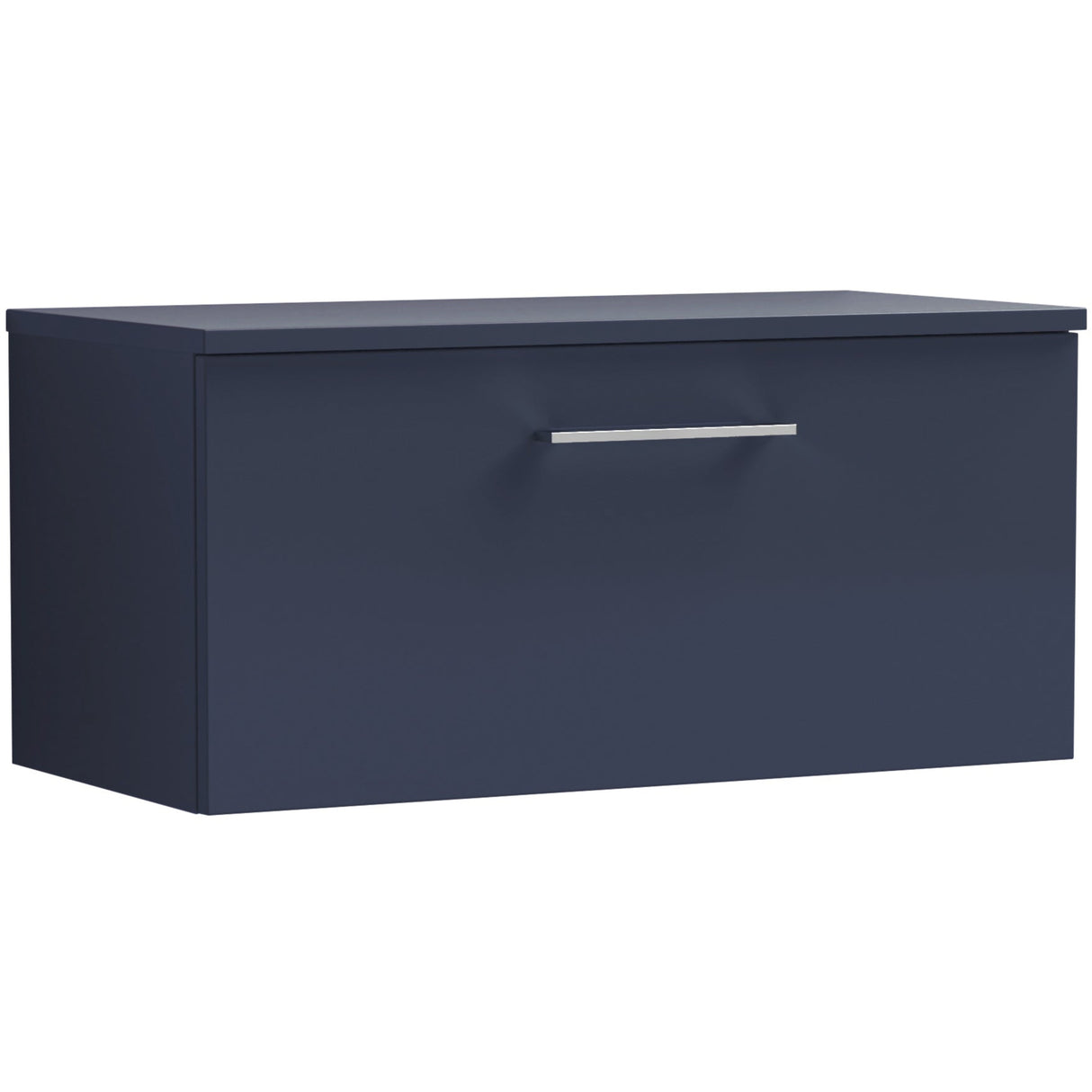 Nuie Arno 800mm Wall Hung 1 Drawer Countertop Vanity Unit Midnight Blue ARN2925W