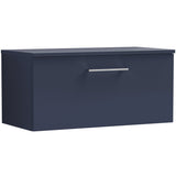 Nuie Arno 800mm Wall Hung 1 Drawer Countertop Vanity Unit Midnight Blue ARN2925W
