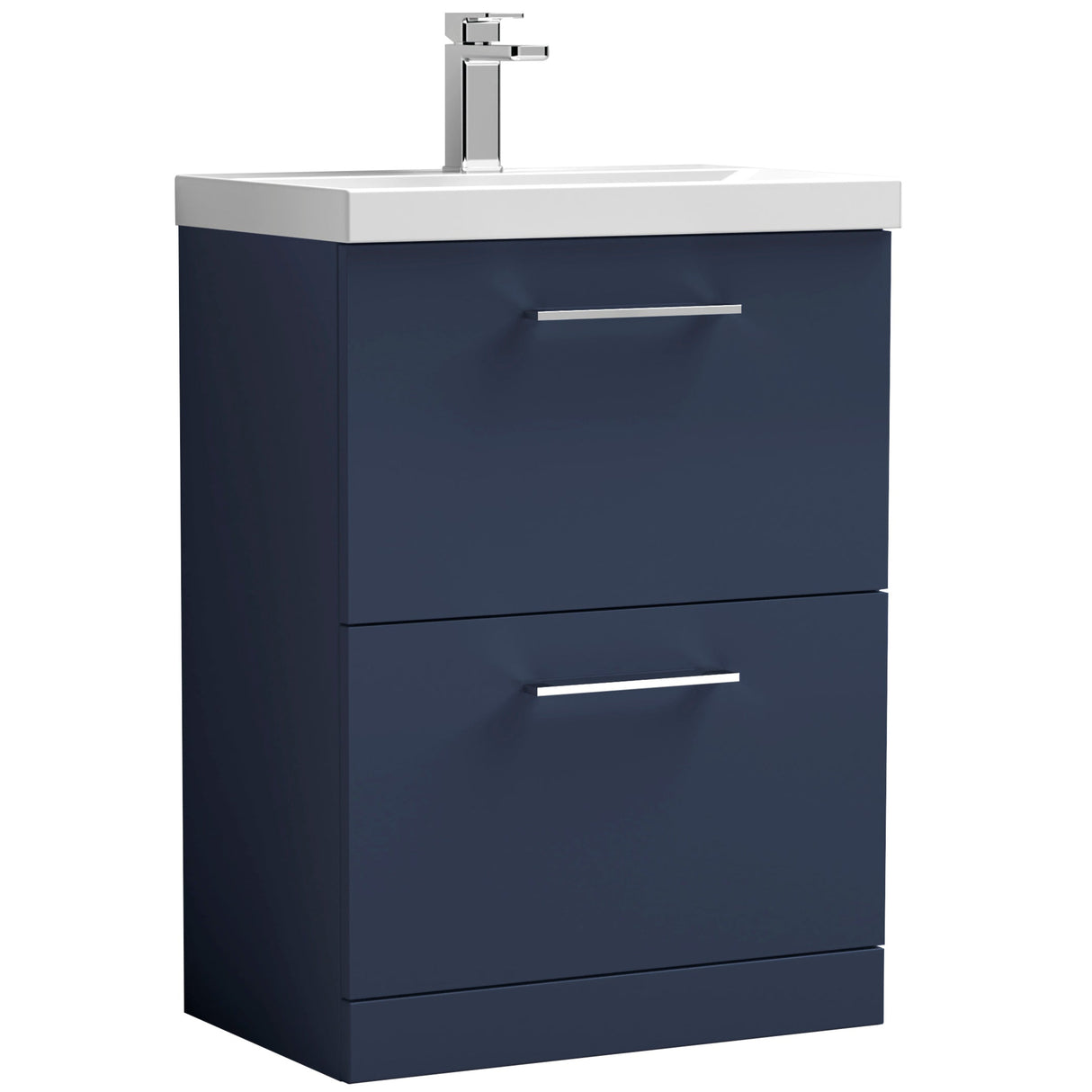 Nuie Arno 600mm Floor Standing 2 Drawer Vanity Unit & Basin Midnight Blue ARN2933A