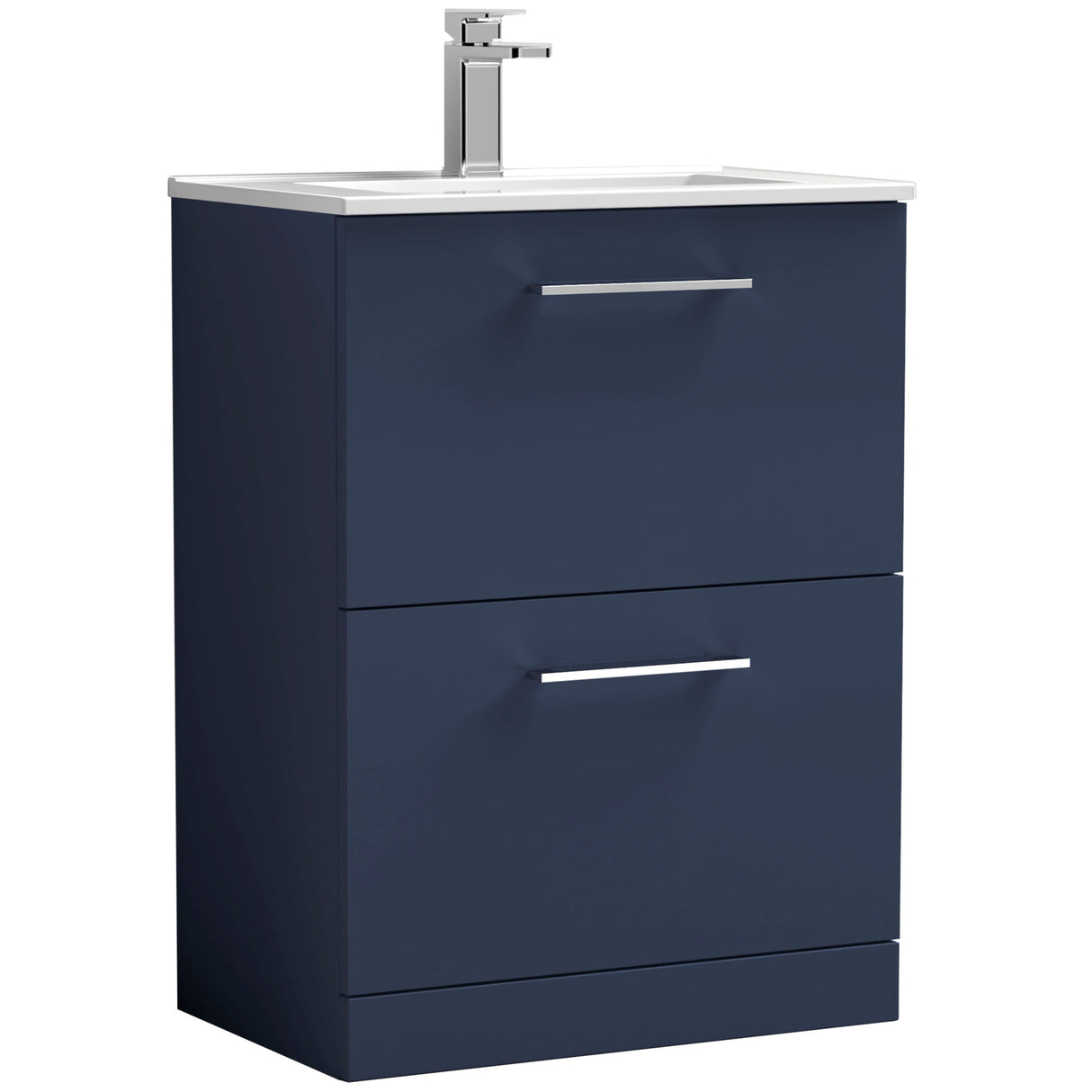 Nuie Arno 600mm Floor Standing 2 Drawer Vanity Unit & Basin Midnight Blue ARN2933B