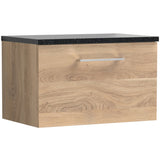 Nuie Arno 600mm Wall Hung 1 Drawer Countertop Vanity Unit Bleached Oak ARN3022LSB