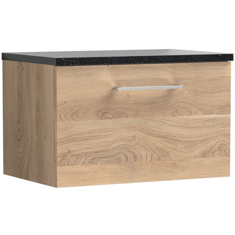 Nuie Arno 600mm Wall Hung 1 Drawer Countertop Vanity Unit Bleached Oak ARN3022LSB