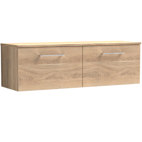 Nuie Arno 1200mm Wall Hung 2 Drawer Countertop Vanity Unit Bleached Oak ARN3022W2
