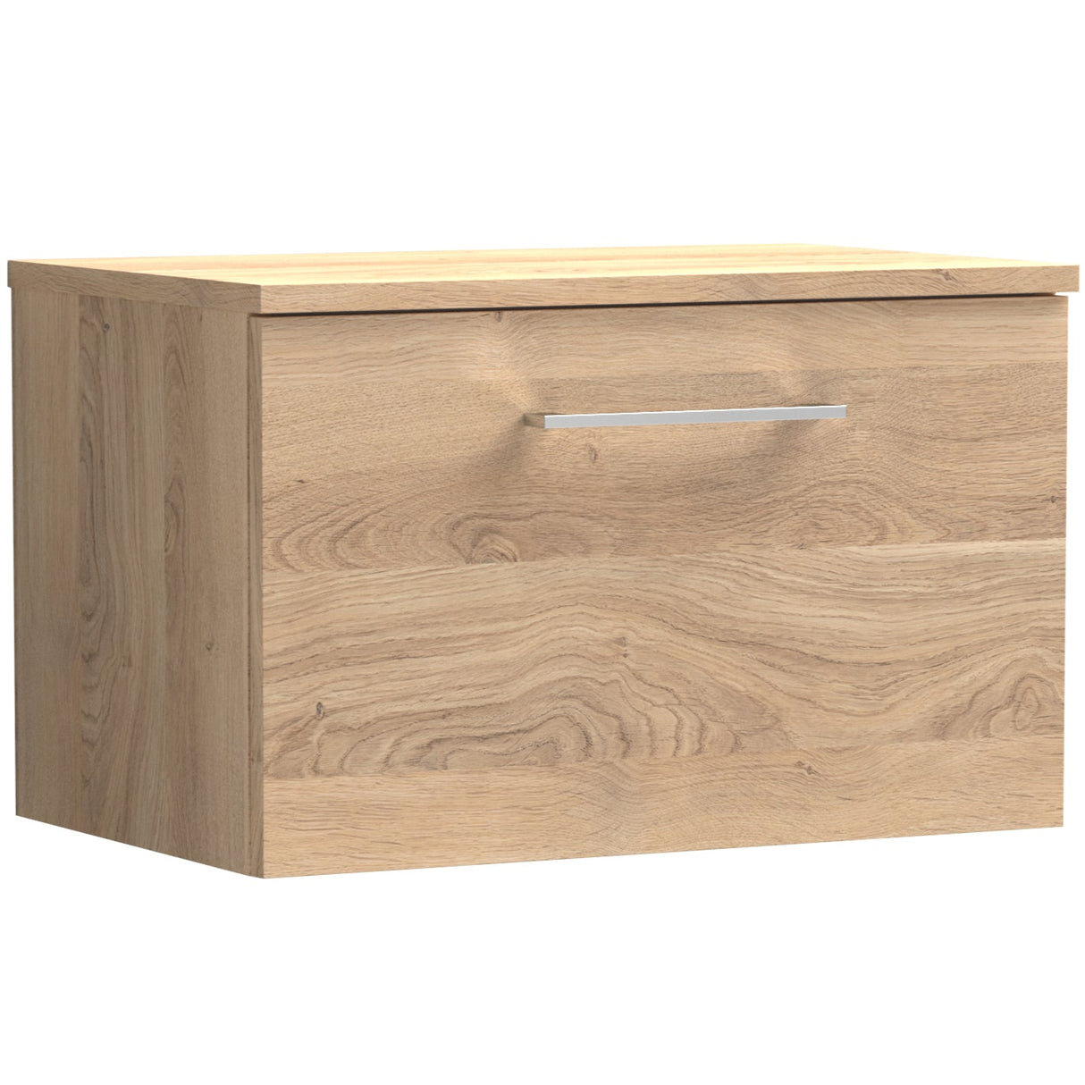 Nuie Arno 600mm Wall Hung 1 Drawer Countertop Vanity Unit Bleached Oak ARN3022W