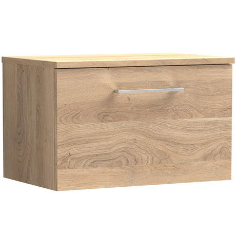 Nuie Arno 600mm Wall Hung 1 Drawer Countertop Vanity Unit Bleached Oak ARN3022W