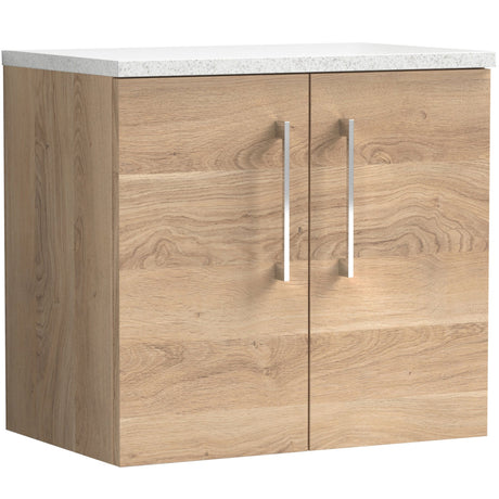 Nuie Arno 600mm Wall Hung 2 Door Countertop Vanity Unit Bleached Oak ARN3023LSW