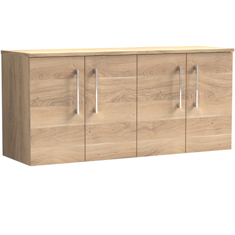Nuie Arno 1200mm Wall Hung 4 Door Countertop Vanity Unit Bleached Oak ARN3023W2