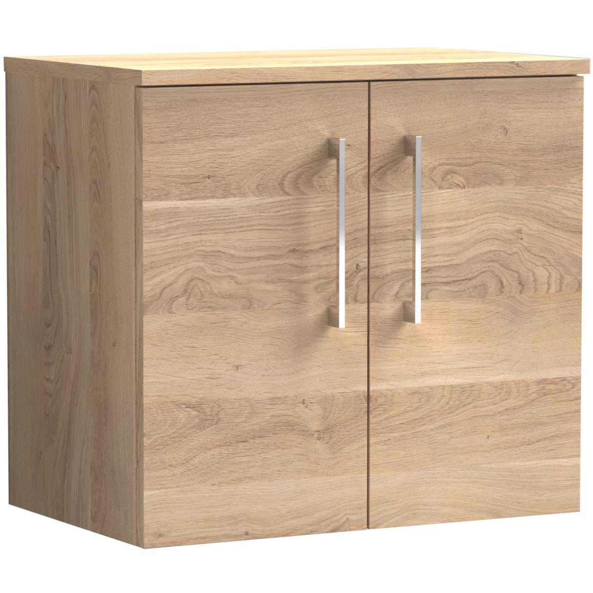 Nuie Arno 600mm Wall Hung 2 Door Countertop Vanity Unit Bleached Oak ARN3023W