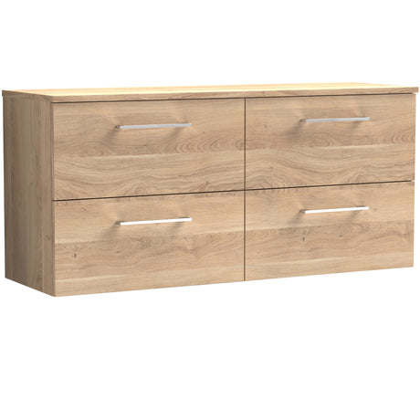 Nuie Arno 1200mm Wall Hung 4 Drawer Countertop Vanity Unit Bleached Oak ARN3024W2