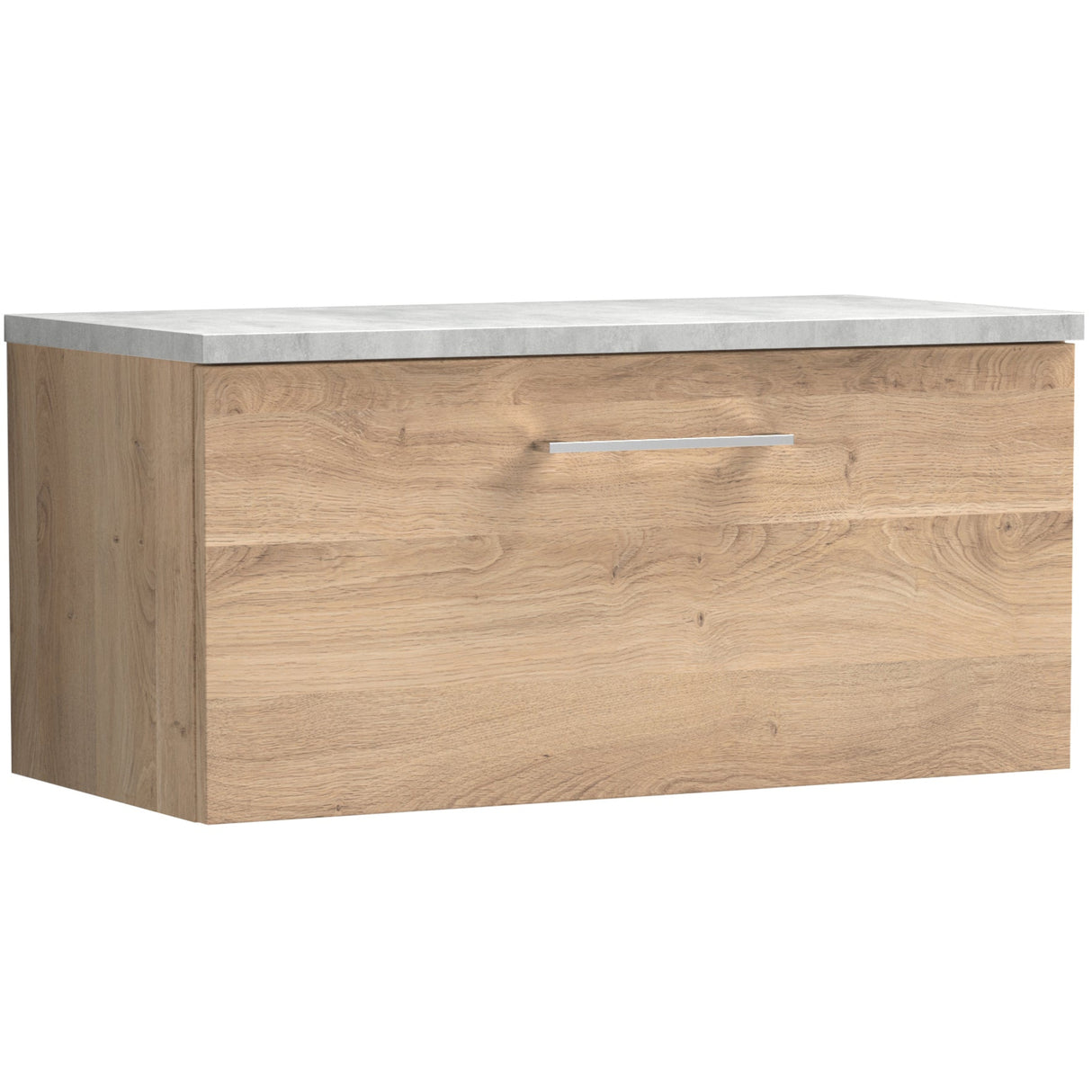 Nuie Arno 800mm Wall Hung 1 Drawer Countertop Vanity Unit Bleached Oak ARN3025LBG