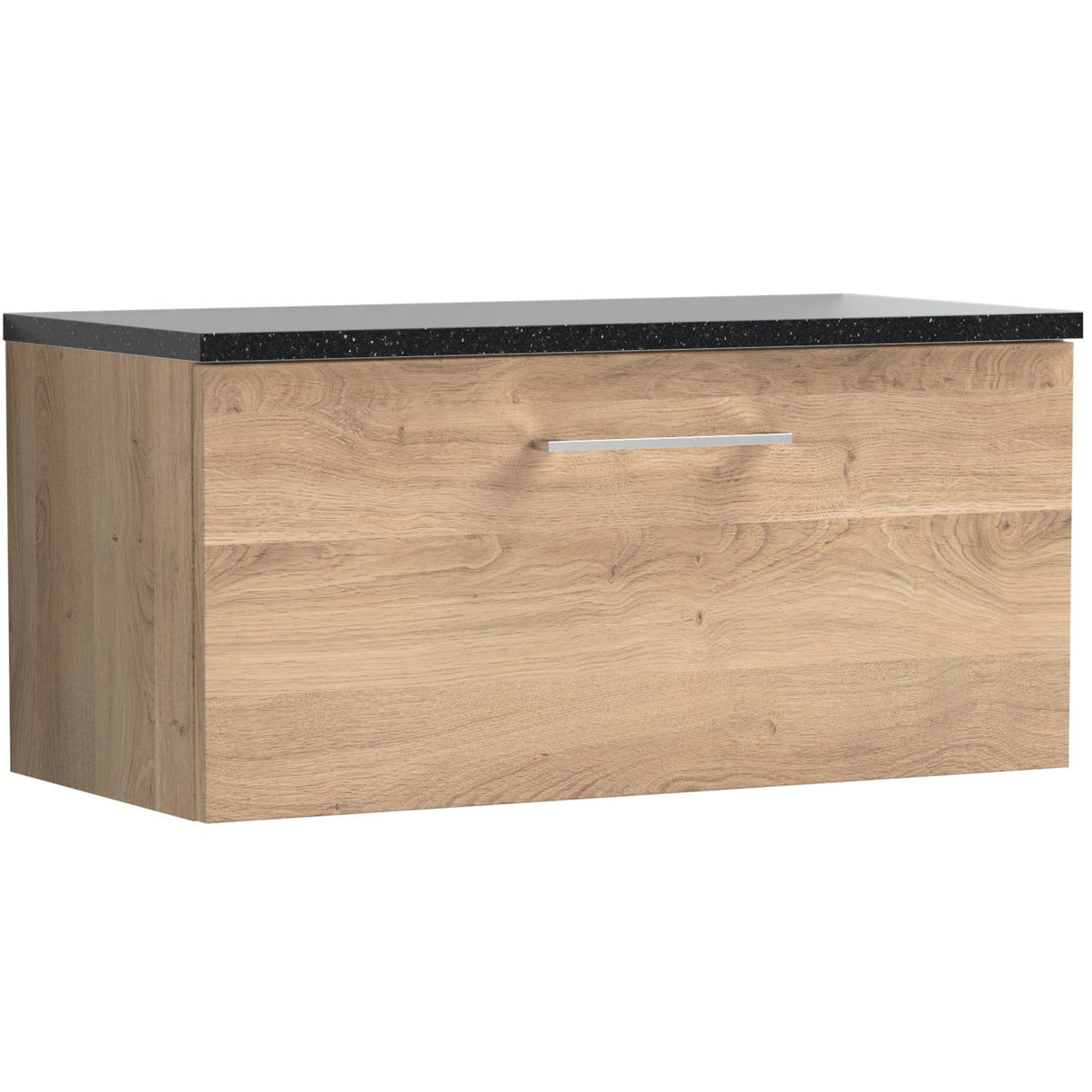 Nuie Arno 800mm Wall Hung 1 Drawer Countertop Vanity Unit Bleached Oak ARN3025LSB