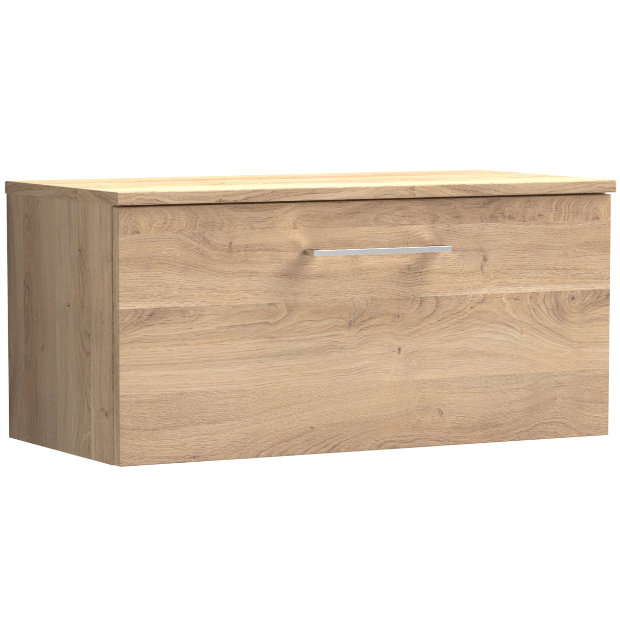Nuie Arno 800mm Wall Hung 1 Drawer Countertop Vanity Unit Bleached Oak ARN3025W