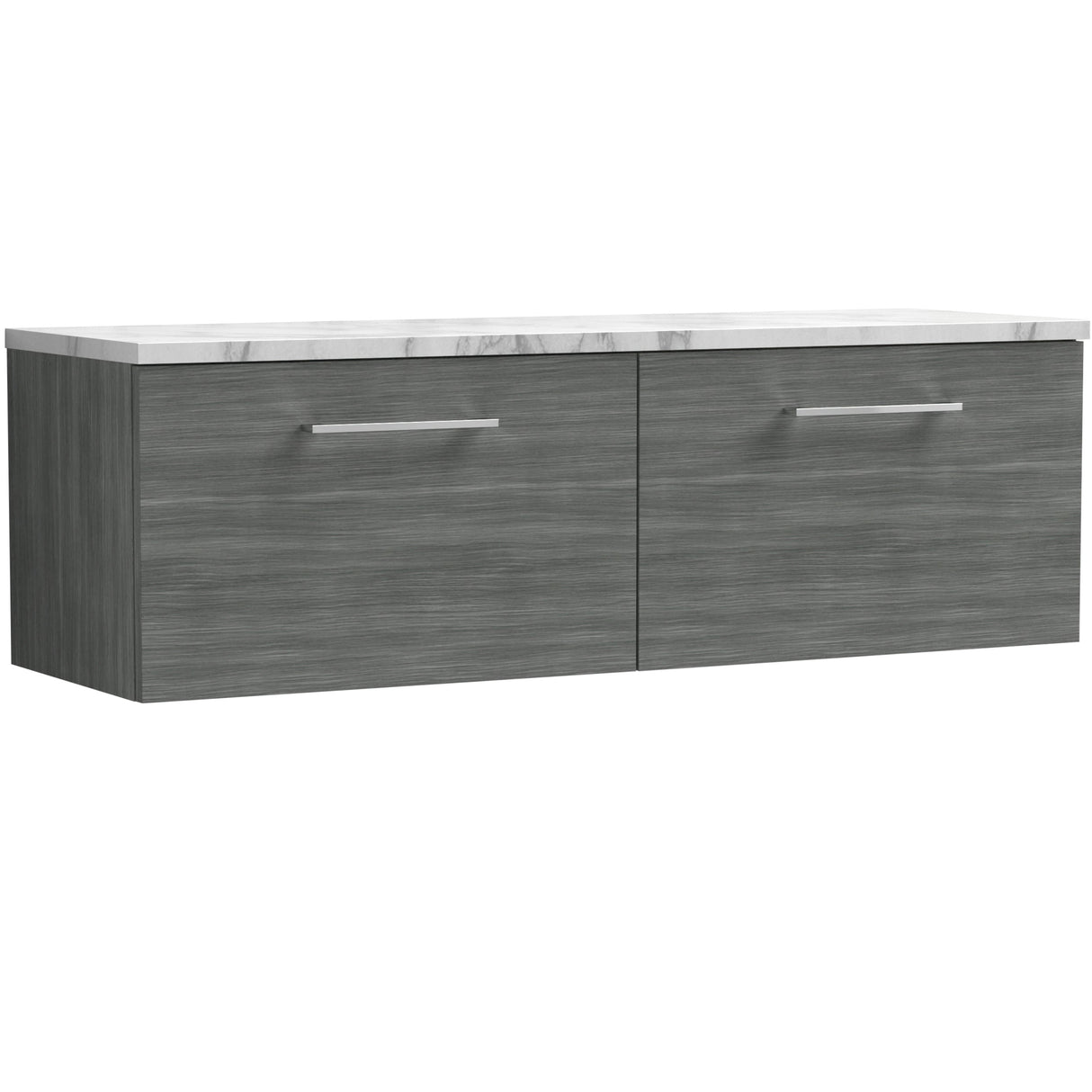 Nuie Arno 1200mm Wall Hung 2 Drawer Countertop Vanity Unit Anthracite Woodgrain ARN522LCM2