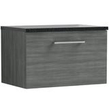 Nuie Arno 600mm Wall Hung 1 Drawer Countertop Vanity Unit Anthracite Woodgrain ARN522LSB