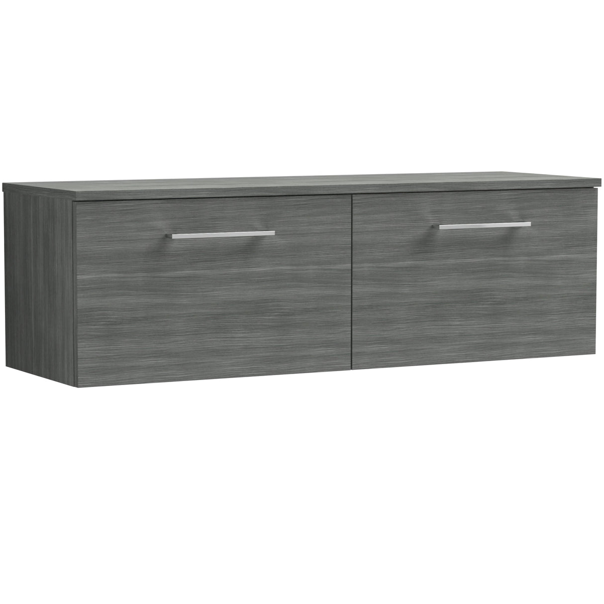 Nuie Arno 1200mm Wall Hung 2 Drawer Countertop Vanity Unit Anthracite Woodgrain ARN522W2