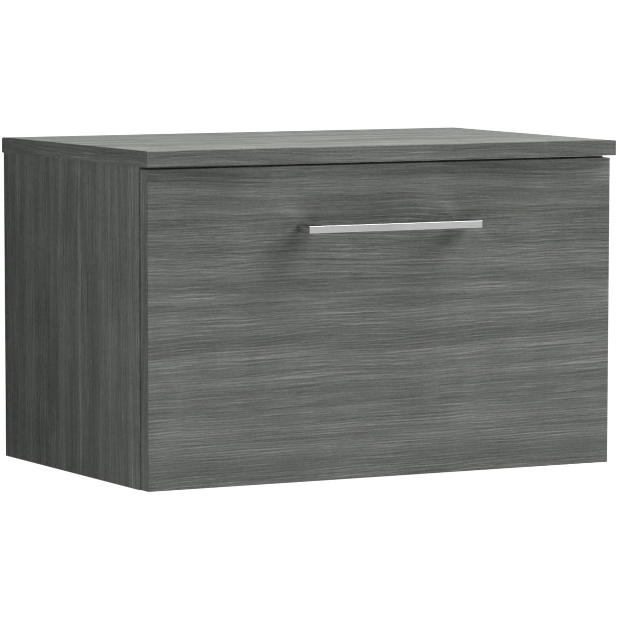 Nuie Arno 600mm Wall Hung 1 Drawer Countertop Vanity Unit Anthracite Woodgrain ARN522W
