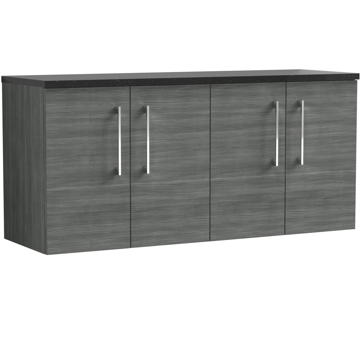 Nuie Arno 1200mm Wall Hung 4 Door Countertop Vanity Unit Anthracite Woodgrain ARN523LSB2