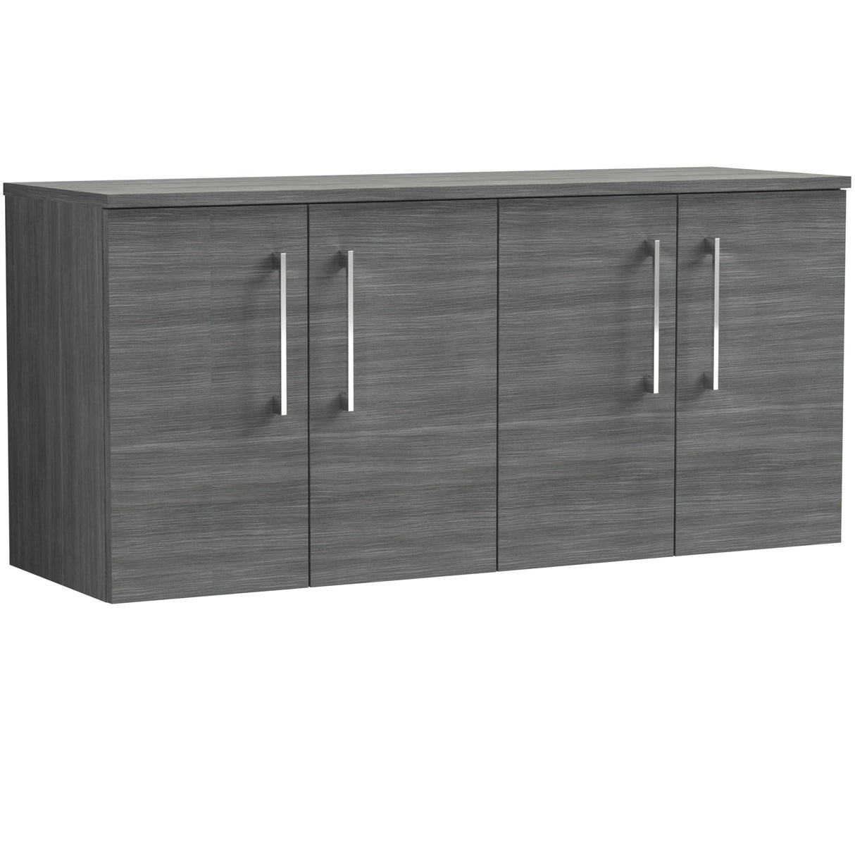Nuie Arno 1200mm Wall Hung 4 Door Countertop Vanity Unit Anthracite Woodgrain ARN523W2