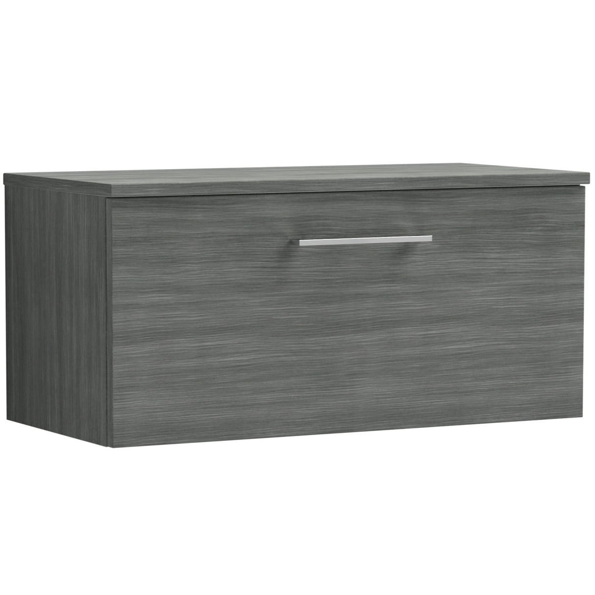 Nuie Arno 800mm Wall Hung 1 Drawer Countertop Vanity Unit Anthracite Woodgrain ARN525W