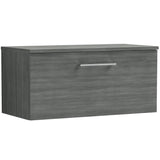 Nuie Arno 800mm Wall Hung 1 Drawer Countertop Vanity Unit Anthracite Woodgrain ARN525W